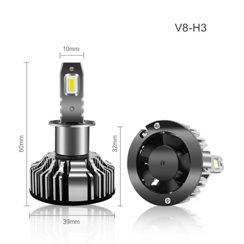 

LED Headlight Conversion Kit H4 H7 9006 8000LM Low Beam/Fog Light with Fan - 6000K Xenon White IP68 CSP Chip Bulb