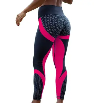 

Geometric Honeycomb Digital Printing Pants Sports Fitness Pants High Elastic Women's Leggins