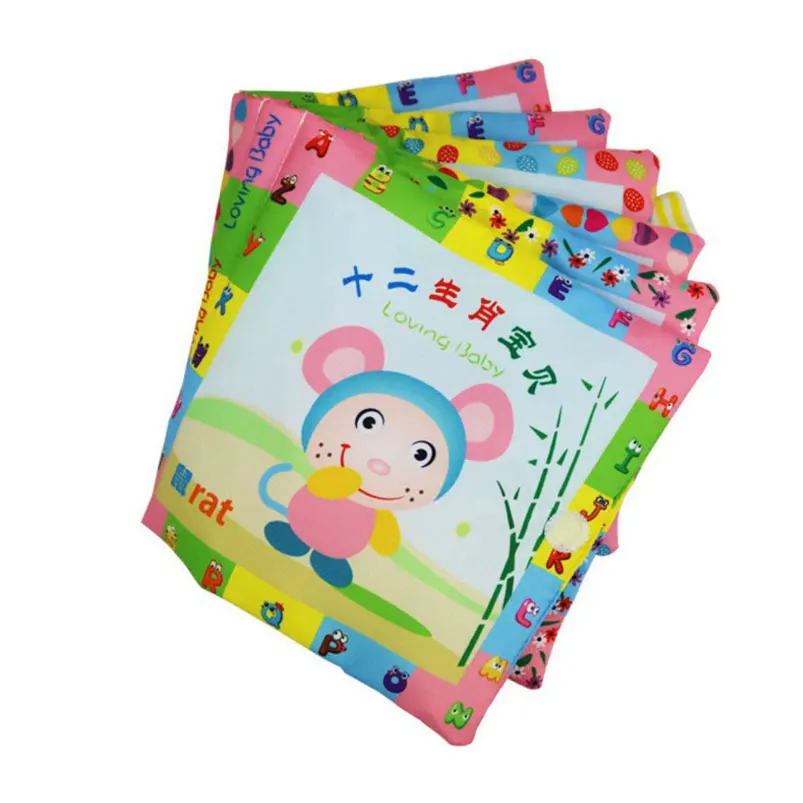 0-1 Years Old Zodiac Baby Non-Toxic Cloth Book Fabric Soft animal Cognize Ring Paper Toy Early Education Mobile Phone Case | Мобильные