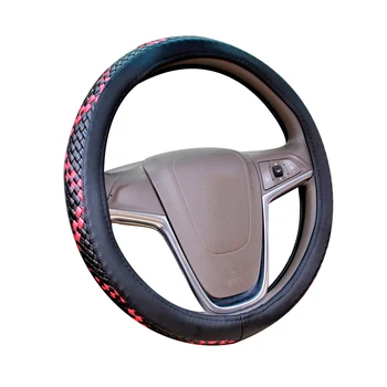 

Car Steering Wheel Cover for 36 38 40 42 45 47 50 CM Wheel Cover Color Woven Leather Car Accessories Wheel Cover