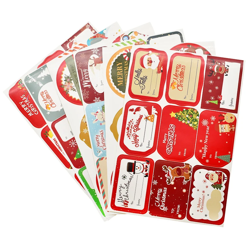 39Pcs/6Sheets Merry Christmas Seal Labels Sticker Gift Name Tags Present  DIY Stickers Christmas Gift Package