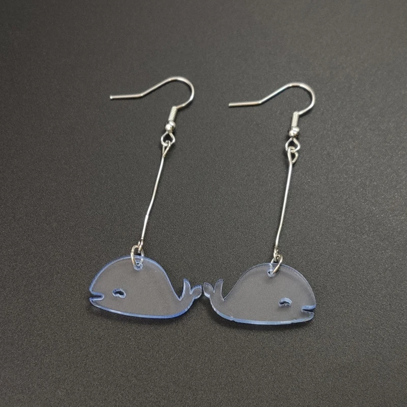 Cute Long Acrylic Dangle Earrings For Women Fish Shape Hanging Drop Earrings Femme Girls Jewelry