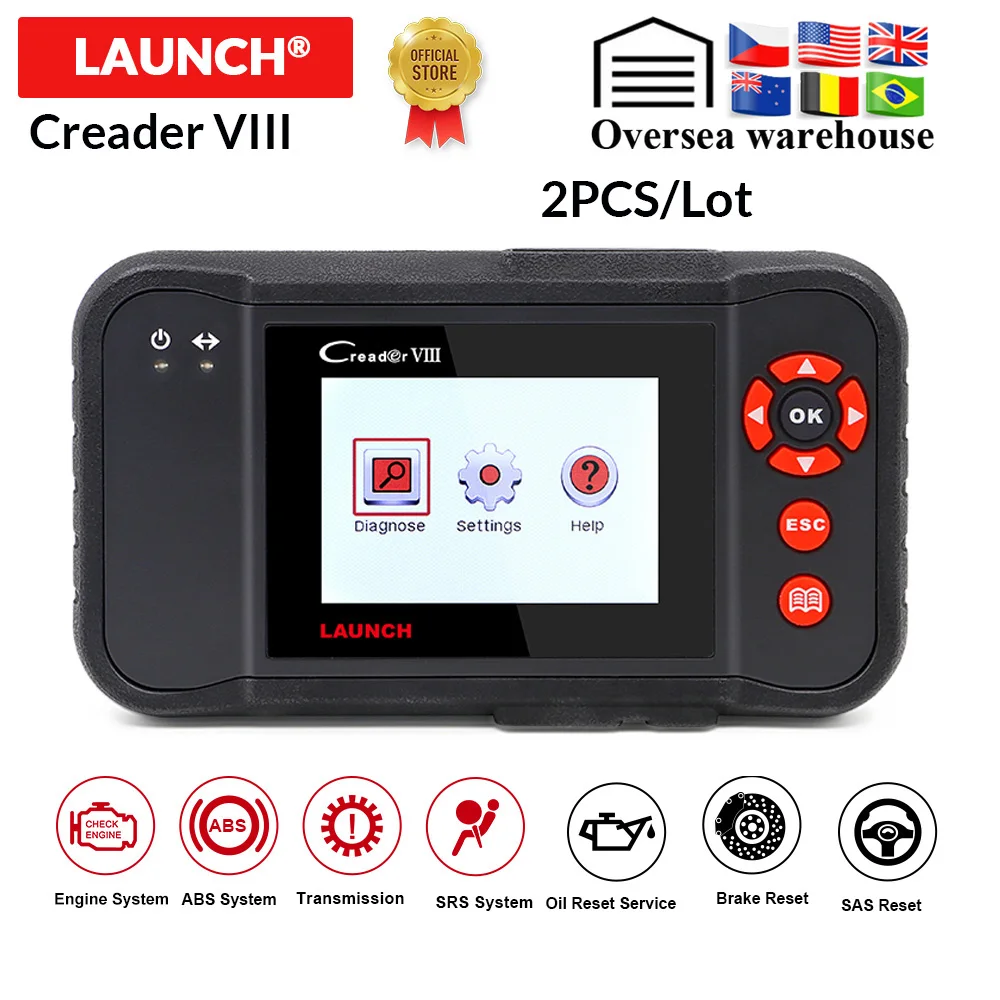 

LAUNCH X431 Creader VIII OBD2 Engine ABS Airbag SRS AT diagnostic tool OBDII EOBD Code Reader EPB Oil SAS reset PK crp129 crp123