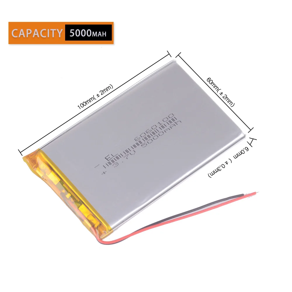 Bateria de Íon de li Polímero Recarregável 6060100 3.7v 5000mah para Bateria de Banco de Energia Dvr Tabela pc - Image 3