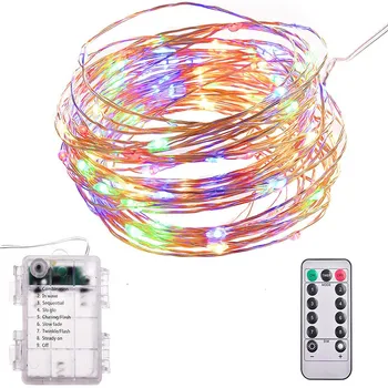 

Hot Selling Waterproof 8 Feature Battery Box with Remote Control Copper Wire Lamp String Outdoor Christmas Decoration LED Light