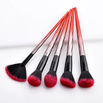 

5 PCS Makeup Brush Set Red Flame Foundation Blending Powder Make Up Brushes Cosmetic Beauty Make Up Tools