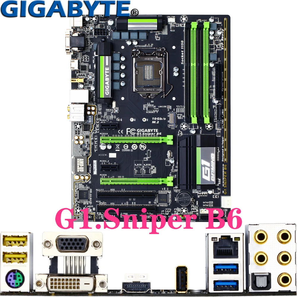 

Gigabyte G1.Sniper B6 Magic sound For LGA1150 Intel Core i7/i5/i3/Pentium/Celeron M.2 LGA-1150 B85 ATX Desktop PC Motherboard