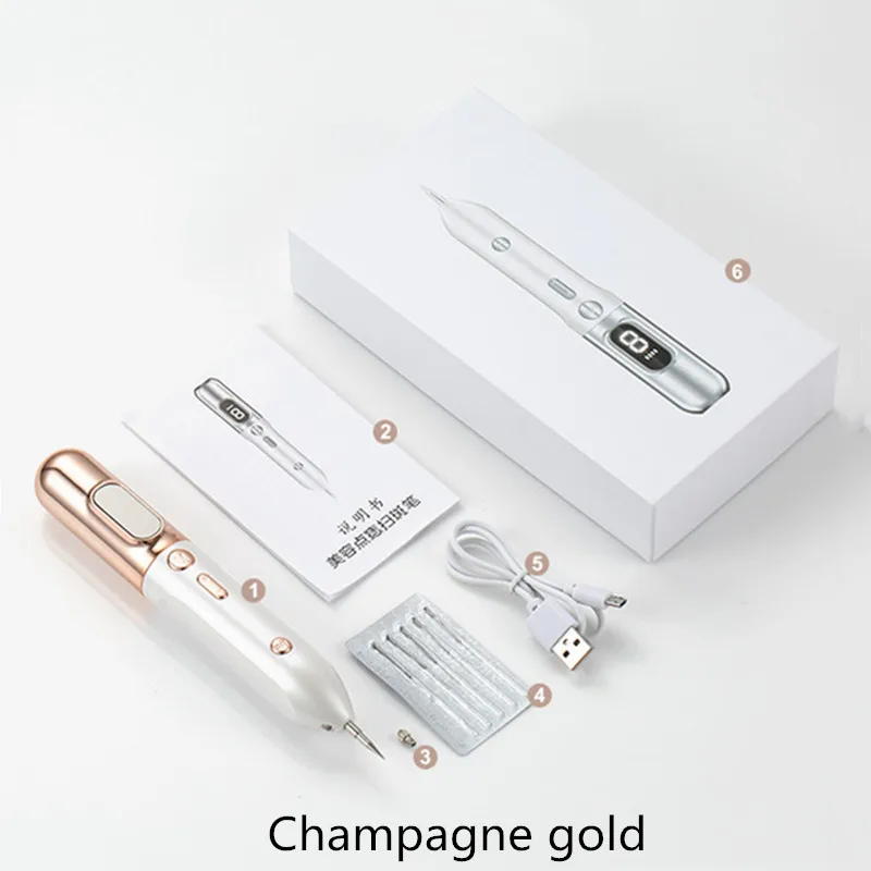 Champagne gold Машина для удаления темных пятен лица, лазерная плазменная ручка, машина для удаления татуировок, многофункциональная машина для удаления веснушек, бородавок, кожных тегов - Цвет: Champagne gold