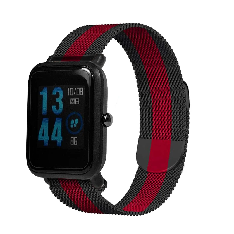 4in1 Smartwatch Accessories For Xiaomi Huami Amazfit Bip Strap Stainless Steel Bracelet Magnet With Plating Case Protector Film