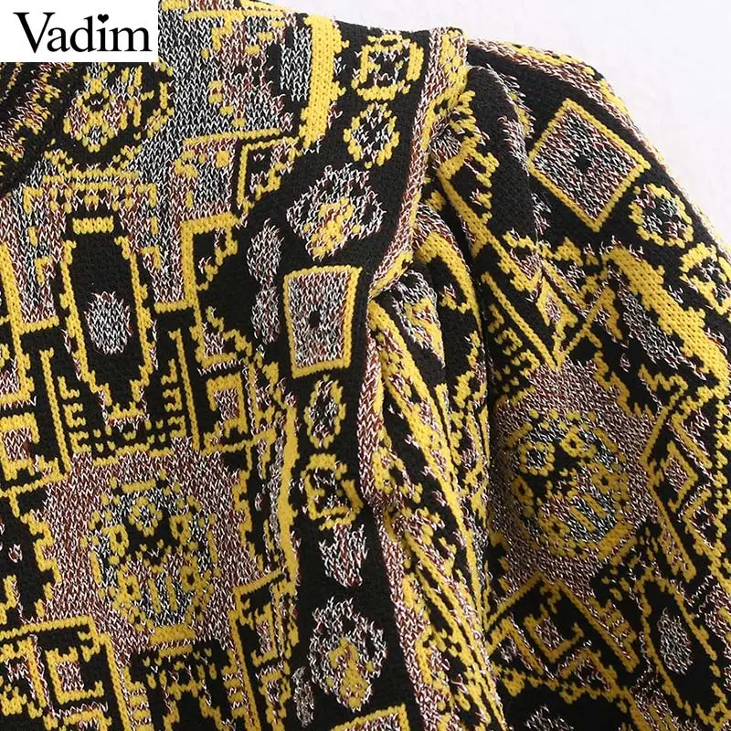 Vadim женское эластичное мини-платье с принтом vintafe, рукав-фонарик ...