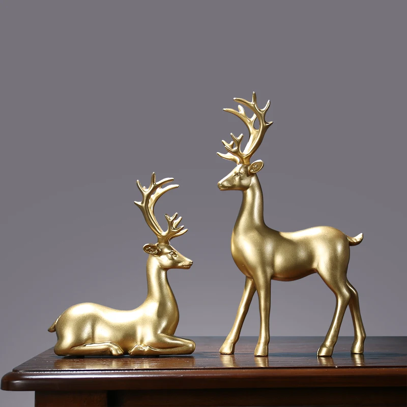 

Wine Cabinet Decoration Lucky Elk Creative Home Decor European-style Porch TV Cabinet Furnishings Home Decoration Accessories