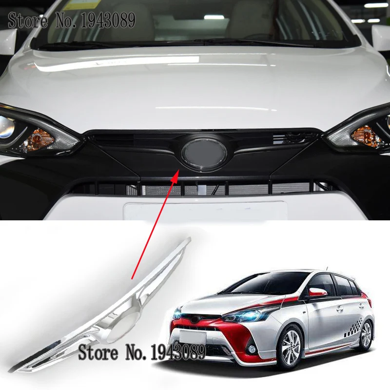 

For Toyota Yaris Sedan 2019 2020 ACCESSORIES FIT CHROME FRONT HOOD BONNET GRILLE MOLDING COVER TRIM BAR GARNISH
