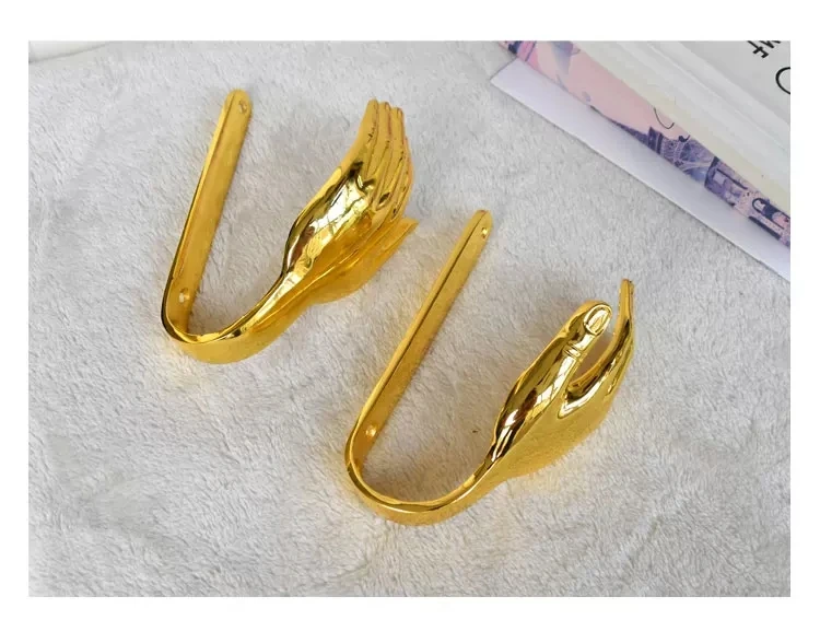 Description Picture 4 of itemFashion U hand-shaped Curtain Holdback Accessories Buckle Wall Hooks Metal Curtain Holder Window Home Decor Wall Mounted