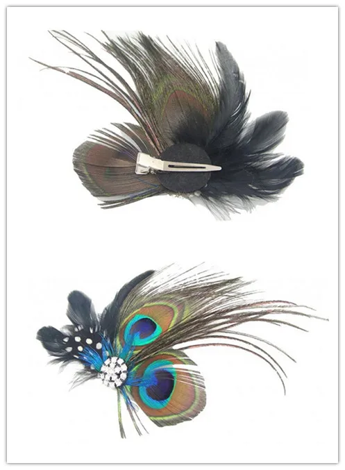 1pc Fashion Peacock Feather Sparkling Rhinestones Hair Clip Beautiful Women Bridal Wedding Hair Style Tool