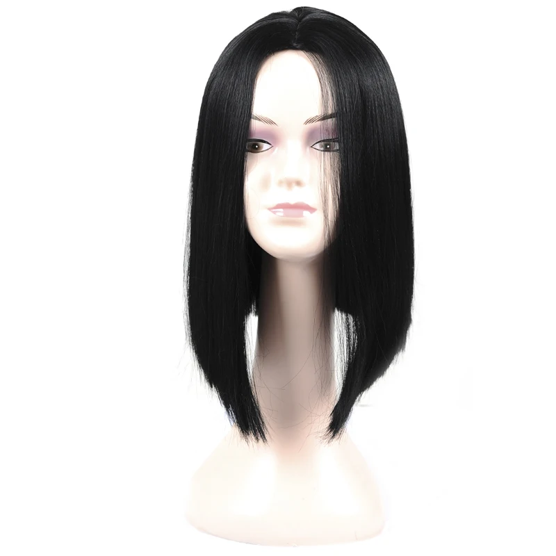 Short Bob Cut Wig Natural Hairline Synthetic Short Pixie Cut Wig For Black Women Heat Resistant Short Cosplay Wig Black Msglamor