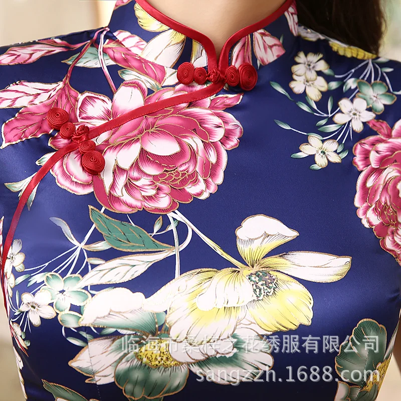 Имитация шелковой ткани Cheongsam улучшенное ретро платье большого размера cheongsam S-XXXL облегающее сексуальное платье Cheongsam