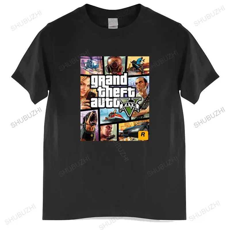 Футболка мужская из хлопка топ с принтом Grand Theft Auto Gta длинная тенниска 5 брендовая