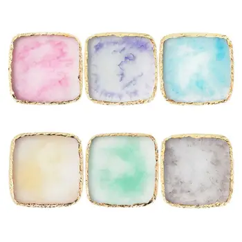 

Nails Art Display Board Square Nail Beauty Palette Resin Agate Piece Photography Props Earrings Jewelry Show Tray