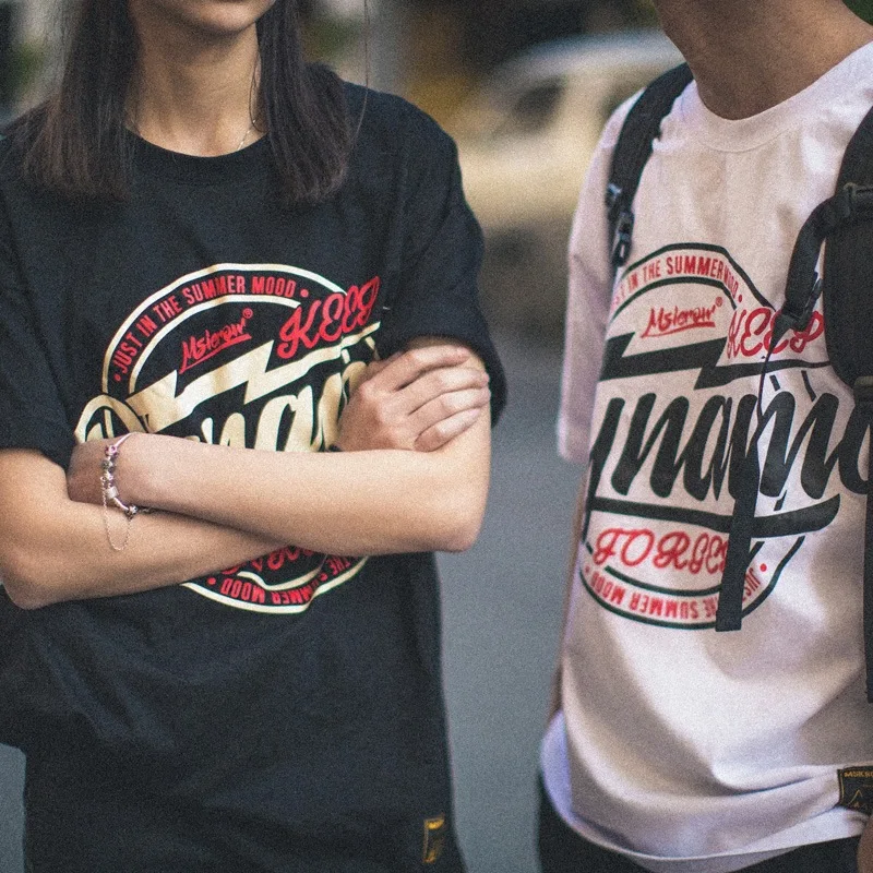 Couple's Wear 2019 New Half-sleeve Men's and Women's Original Relaxed Summer Suit Short-sleeved T-shirt
