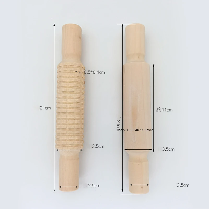 Wood Vertical Texture Embossed Rolling Pin,Clay Stamp,Pottery