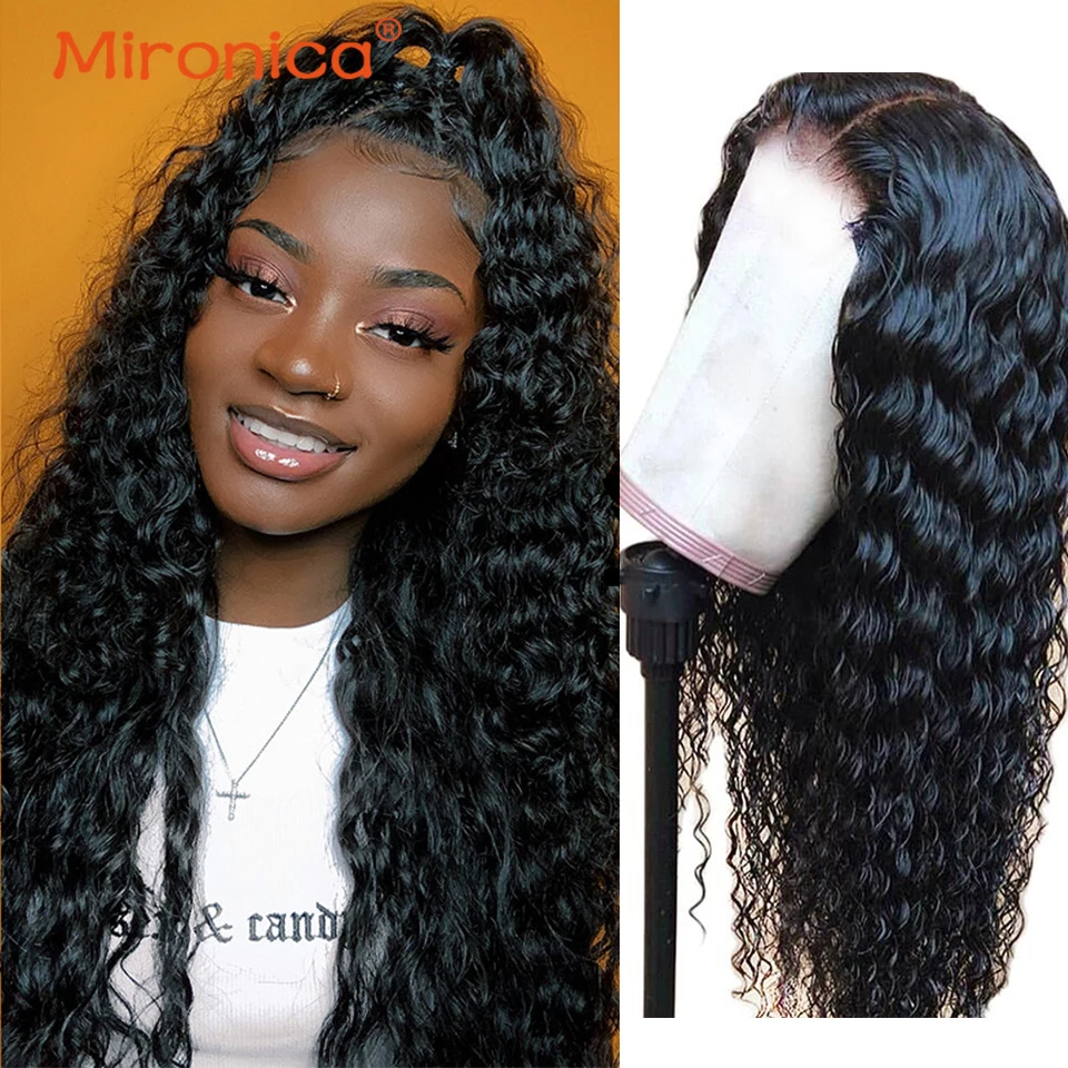 Parrucche frontali in pizzo 13x4 parrucche per capelli umani a onda profonda parrucche frontali in pizzo per donne nere180 parrucca per capelli umani a densità Remy capelli umani