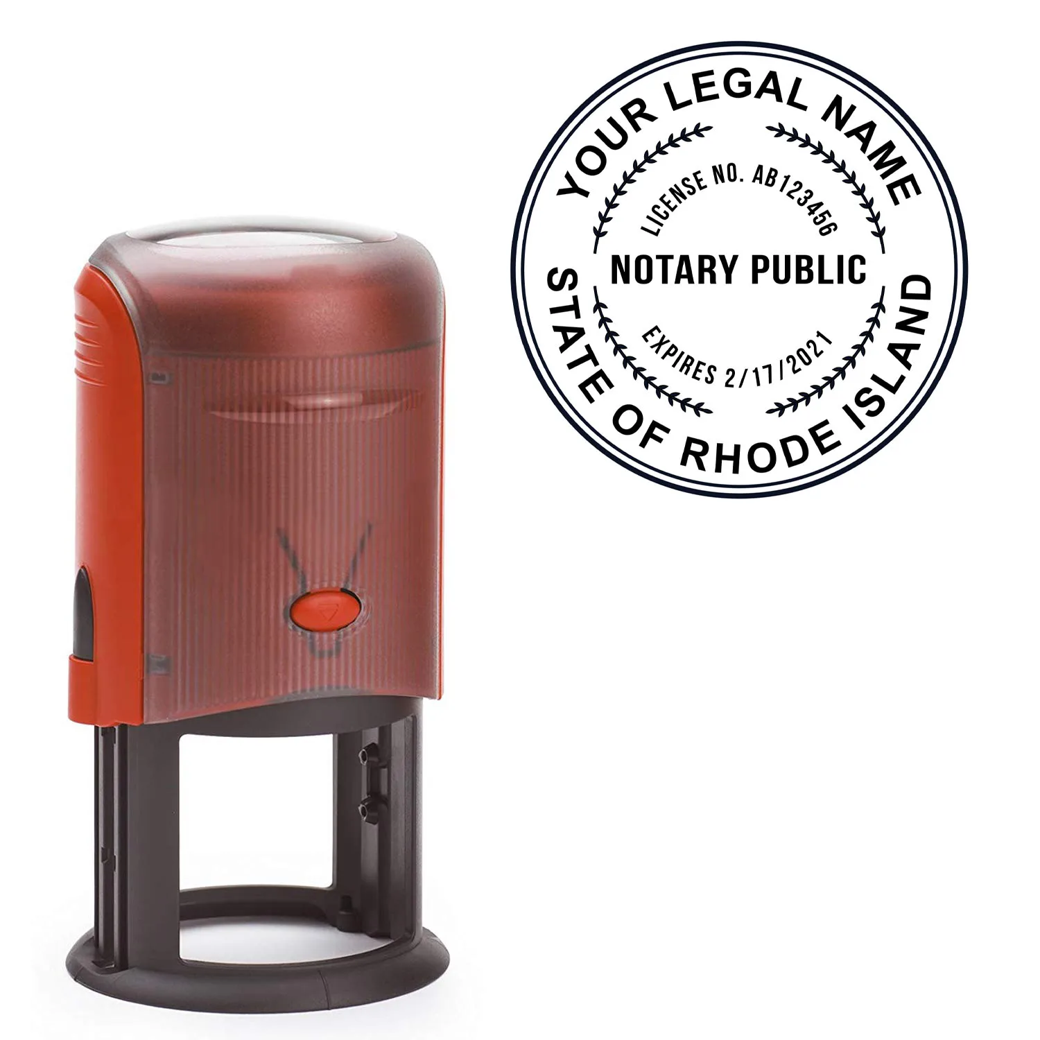 

Bbloop Round Notary Stamp for the State of Rhode Island