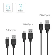 Micro USB кабель для передачи данных USB кабель для зарядки Vinsic usb 2,0 для Micro USB кабель для зарядки данных 5 шт. в комплекте для Xiaomi samsung Android Phone