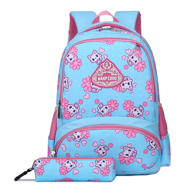 

2019 Young STUDENT'S Women's School Bag 1-3-6 Grade 6-12 a Year of Age Princess Kitty Shoulder Breathable CHILDREN'S School Bags