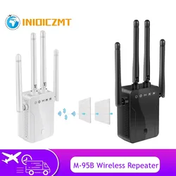 Inioiczmt sem fio M 95B repetidor wifi roteador 300m amplificador de sinal extensor 4 antena roteador amplificador de sinal para casa escritório