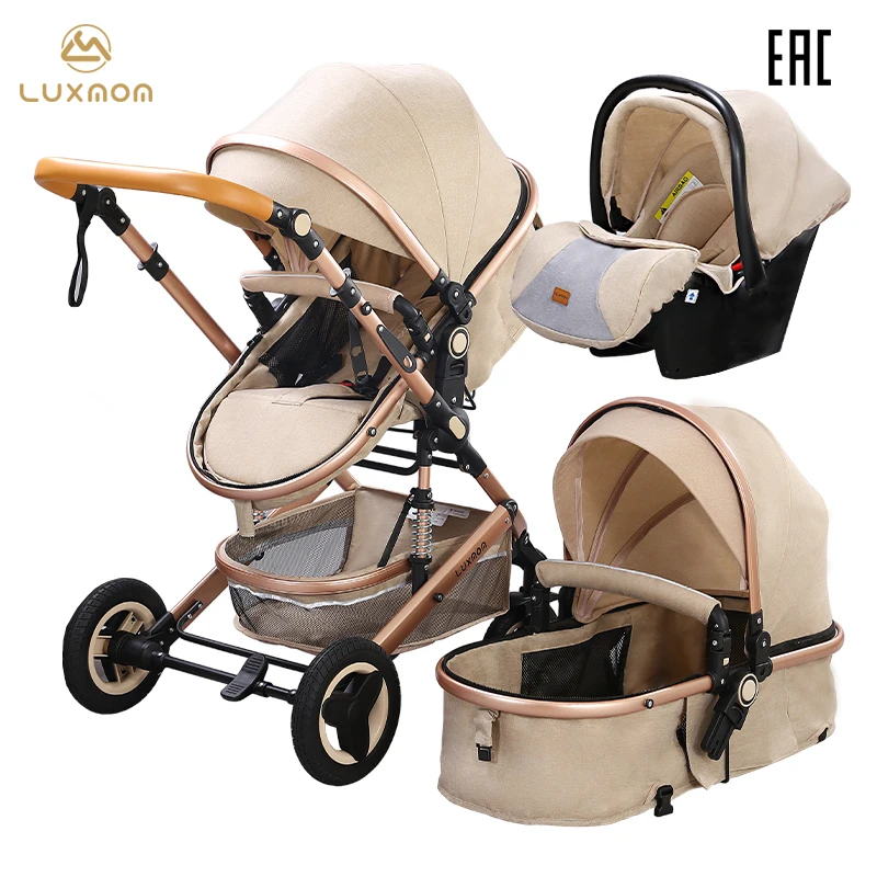 LUXMOM 530-W Детская коляска 3 в 1 двухстороннее регулируемое - Цена: 11 114,50 руб.