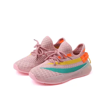 

Spring Autumn Fashion Elastic Band Casual Sneakers Breathable Knitting Outdoor Shoes For Children Boys Girls Unisex Sport Shoes