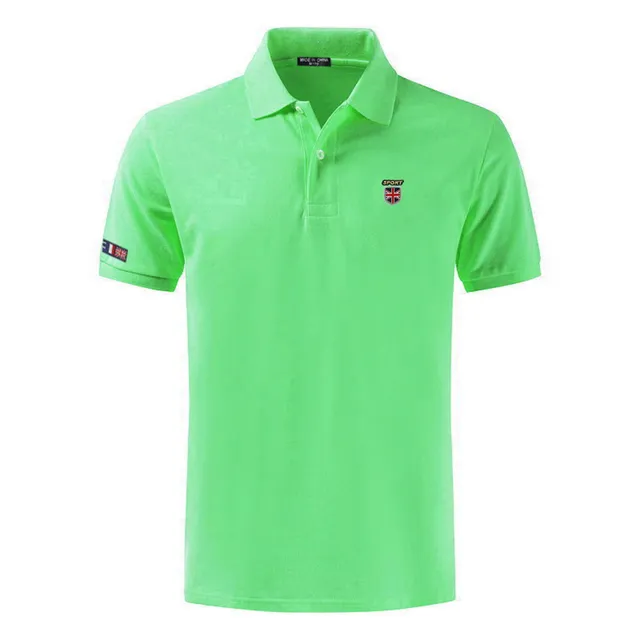 100% Cotton Top Quality 2022 Summer New Men's Polos Shirts Plus Size XS-5XL Solid Color Short Sleeve Polos Homme Lapel Male Tops Sunshine green