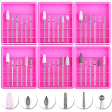 6 шт./кор. электрический набор сверл для ногтей многоразмерная пилка для ногтей из нержавеющей стали серебряный дизайн ногтей DIY Сменные аксессуары