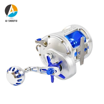 شراءجديد بكرات الصيد المياه المالحة TR10000 4.1:1 6 + 1BB التصيد طبل الصيد بكرة المياه المالحة اليد اليمنى سمك البحر الأسود بكرة للأسماك الكبيرة