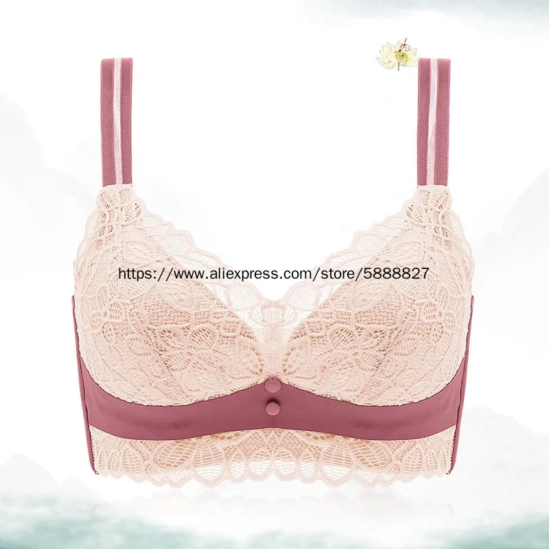 Women Wireless Bras Full Cup Large Size Underwear Non Padded Lace Minimizer Bra Female Sexy Lingerie 75 80 85 90 95 100 105FGHIJ