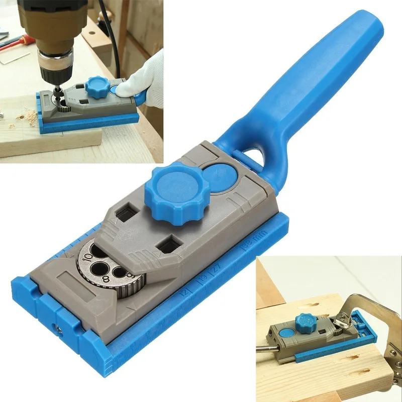 

JUSTINLAU Multi-purpose Round Wood Tenon Locator Drilling Positioner Drill Hole Woodworking Tool Pocket Hole Jig