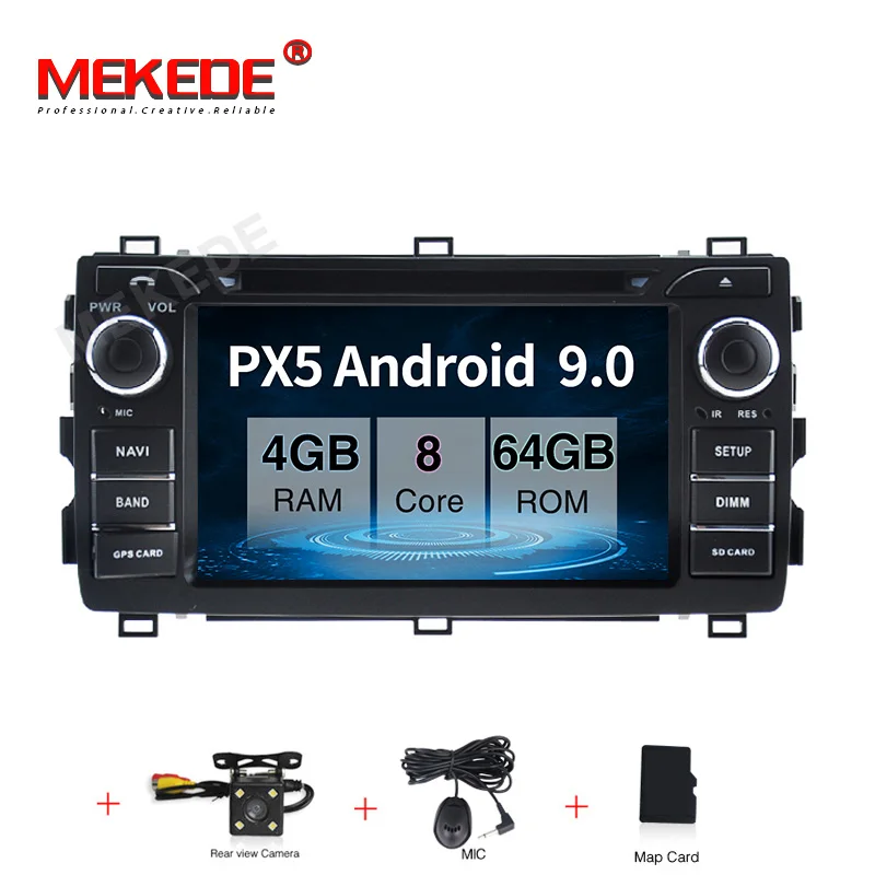 MEKEDE 2 DIN Android 9,0 автомобильный dvd-плеер для Toyota Auris 2013 Восьмиядерный 4G+ 64G Автомобильный Радио Мультимедиа gps стерео аудио - Цвет: 64G dvd camera
