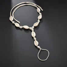 Европейские и американские аксессуары, популярные браслеты в европейском и американском стиле из натуральной раковины, женские пляжные плетеные украшения для ног в стиле ретро