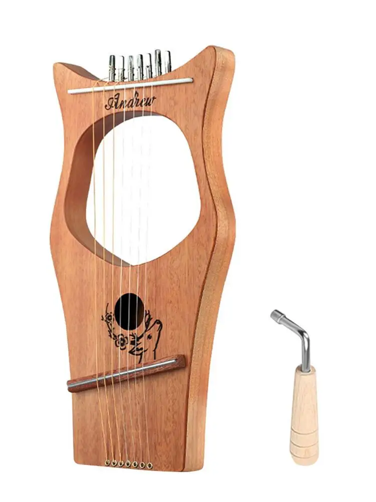 Harp из красного дерева 7 струн портативный Lyre с подходящими инструментами для