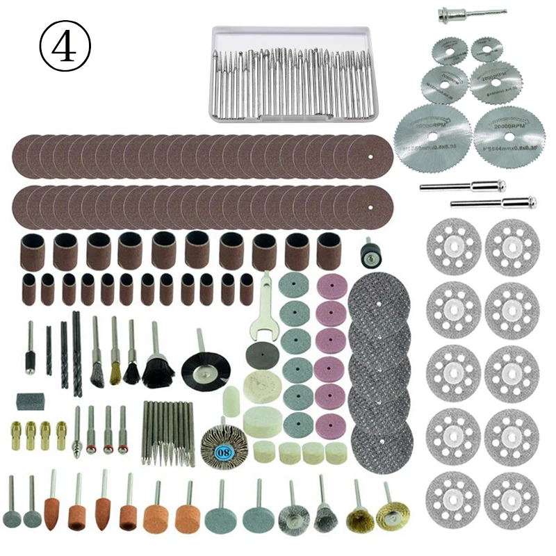 198pcs Dremel Мини электрическая дрель гравировальный станок аксессуары электрический инструмент Аксессуары работа по дереву полировка аксессуары 148 шт - Цвет: 198pcs