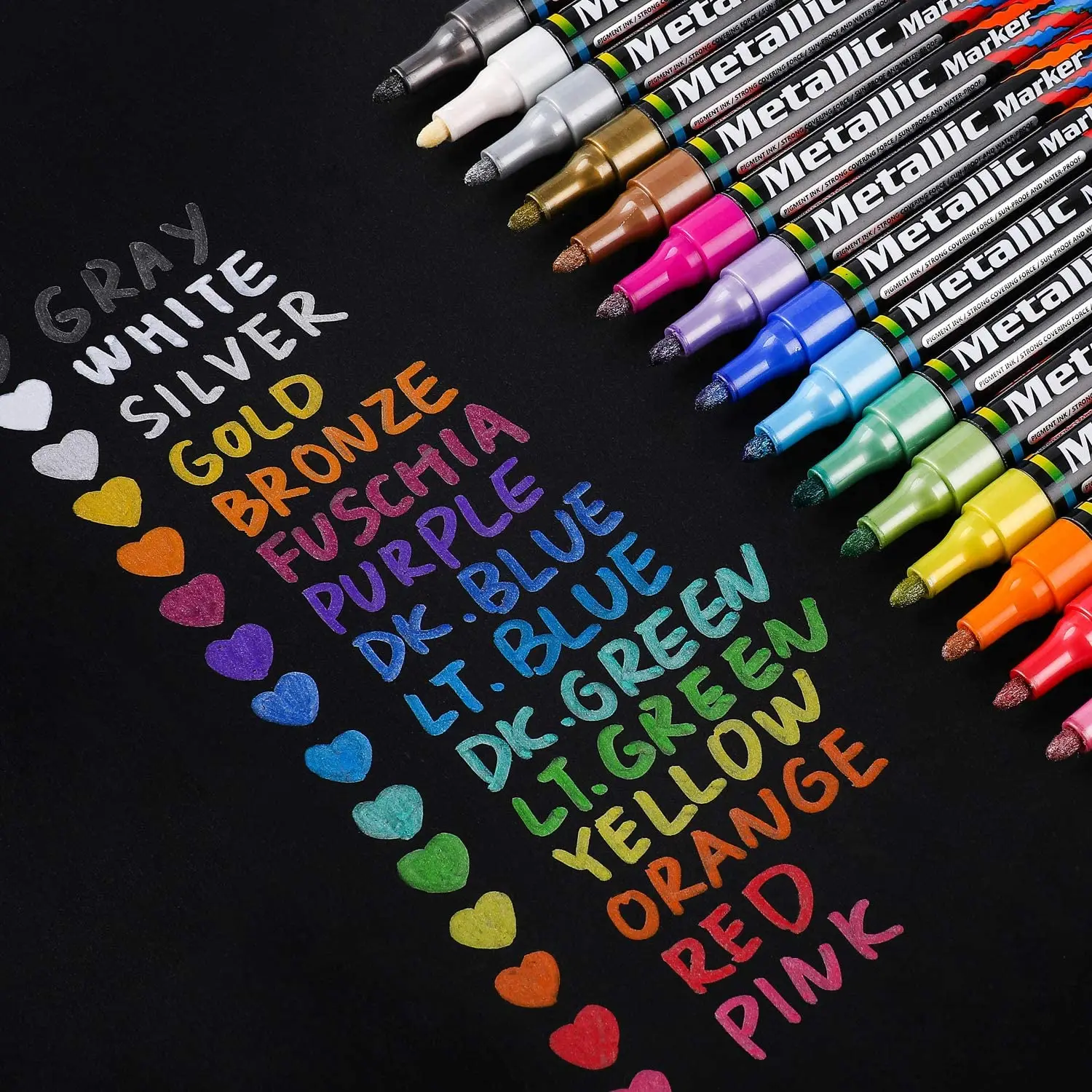 1 Uds. Rotuladores metálicos de 3mm para pintura de colores, tarjeta de regalo de cumpleaños, rotulador blanco y dorado plateado