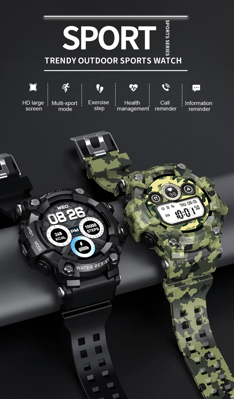 monitor freqüência cardíaca relógios pulso militar masculino pulseira inteligente