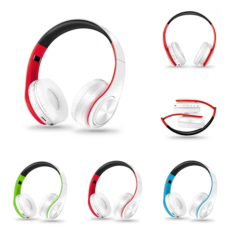 Складная стерео аудио Mp3 Bluetooth гарнитура Беспроводные наушники Поддержка sd-карты с микрофоном Мода