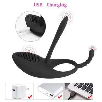 Penis Vibration Ring Cock Prostata Massage Delay Ejaculation Clitoris Stimulator Anal Beads Vibro Panties Sex Toys For Couples 6