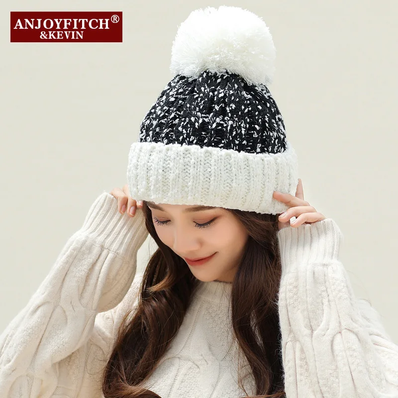 

Women Beanies Hats PomPoms Ball Winter Hats for Men Women Cotton Blended Hip Hop Caps Warm Hat Unisex Winter Cap Bonnet Hats