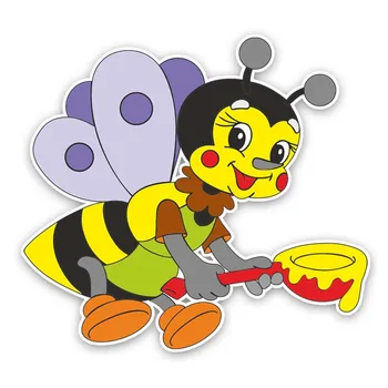 

Reflective Car Stickers Naughty Little Bee for Car Window Bumper Trunk Auto Motorcycle Uv Protection Car Decoration KK15*14cm