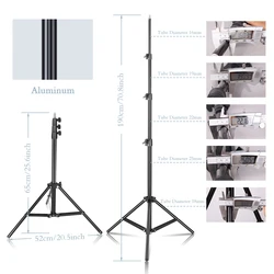 37/68/100/150/190cm Selfie Portable Light Tripod Stand Phone Photography Light Tripod Stand With 1/4 Screw Head For Photo Studio