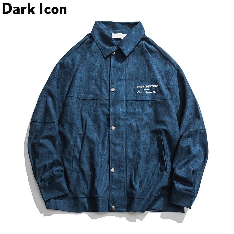 

Dark Icon Turn-down Collar Suede Jacket 2019 Autumn Thin Style Men’s Jackets Streetwear Clothing Man Blue/Coffee