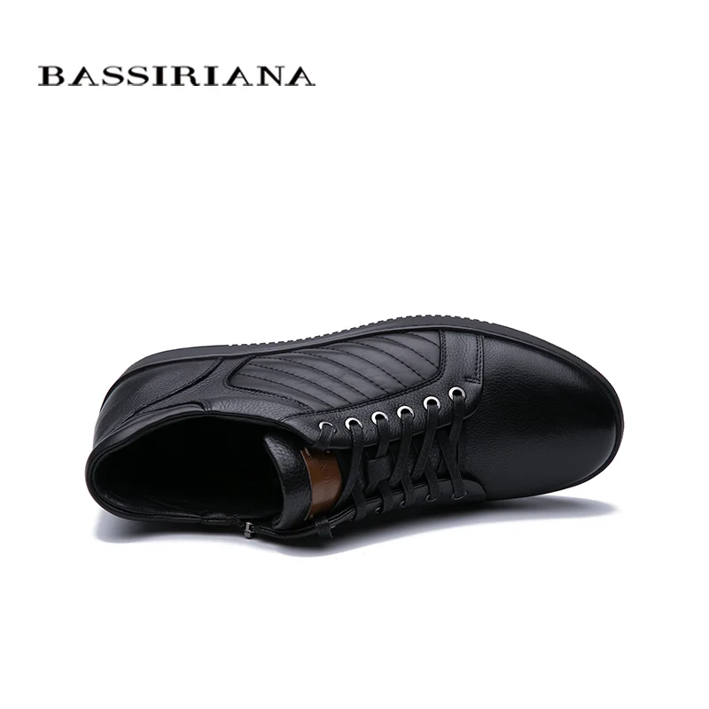 BASSIRIANA2019 новая мужская кожаная повседневная обувь удобная круглая голова весной