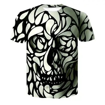 

New Design Skull 3d Print Men t-shirt Fashion 3D Skull T-Shirt Summer Short Sleeve Casual Breathable Tops Tee hip hop t-shirt
